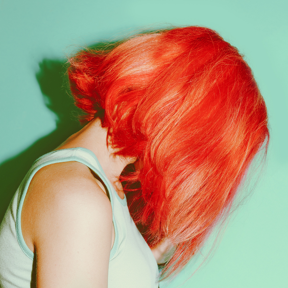 Hair Trend Color Sensual Girl with Orange Hair